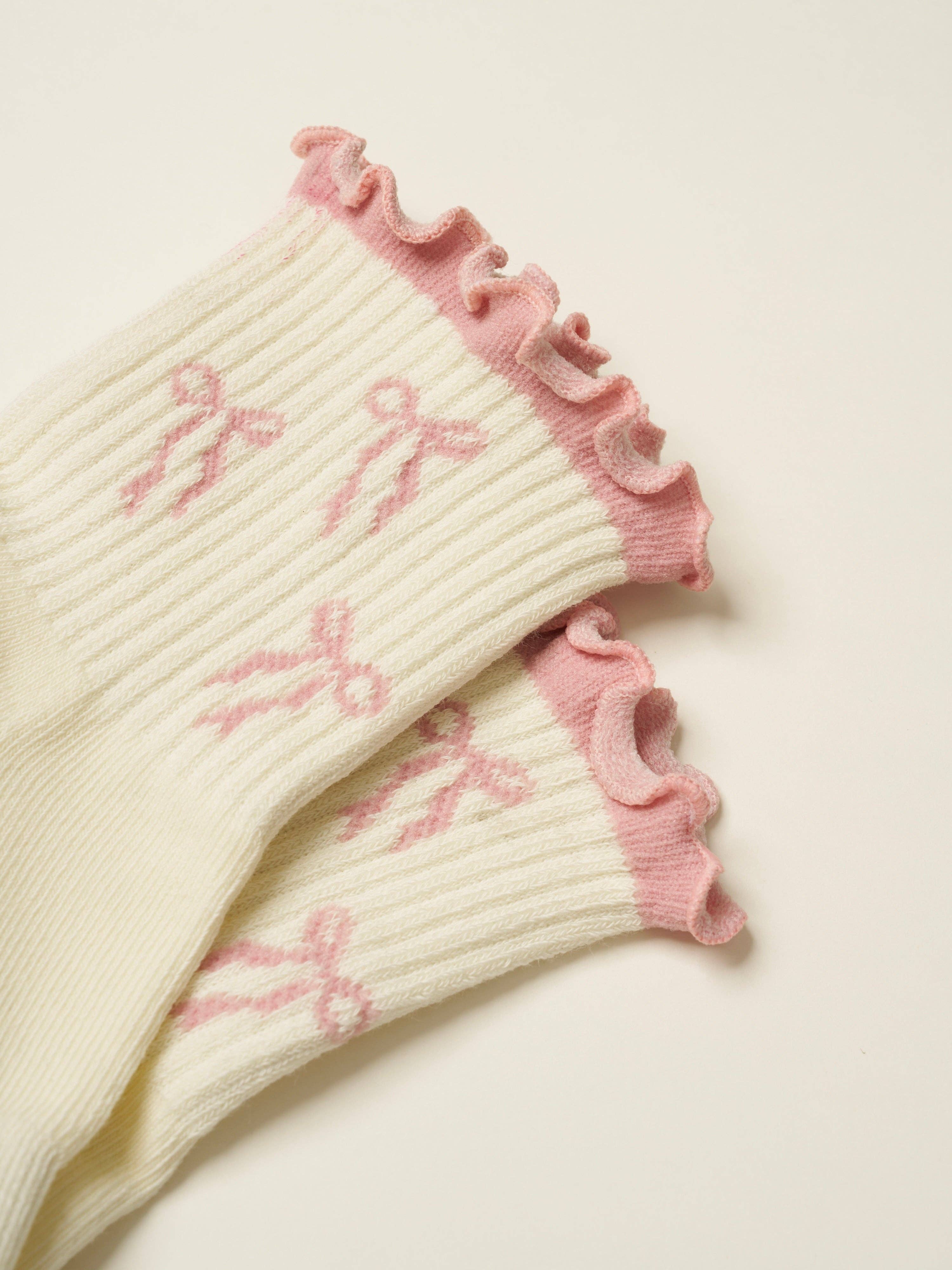 The Blush Pink Bow Pilates Socks