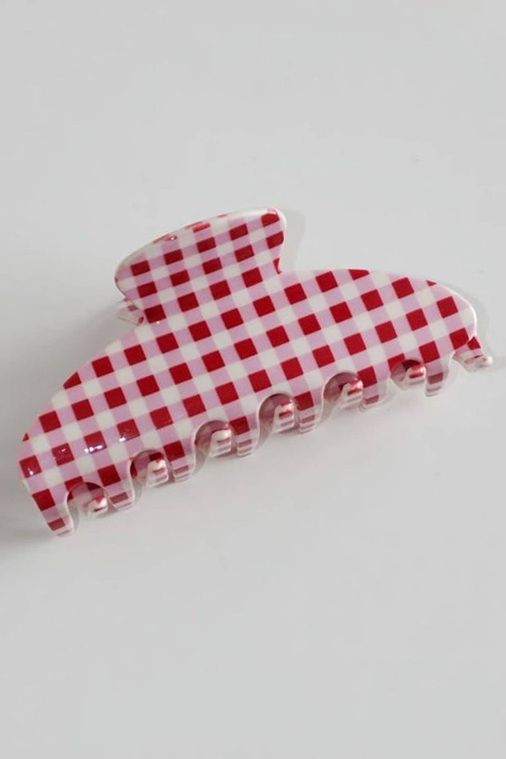Plaid Red Claw Clip