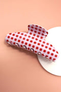 Plaid Red Claw Clip