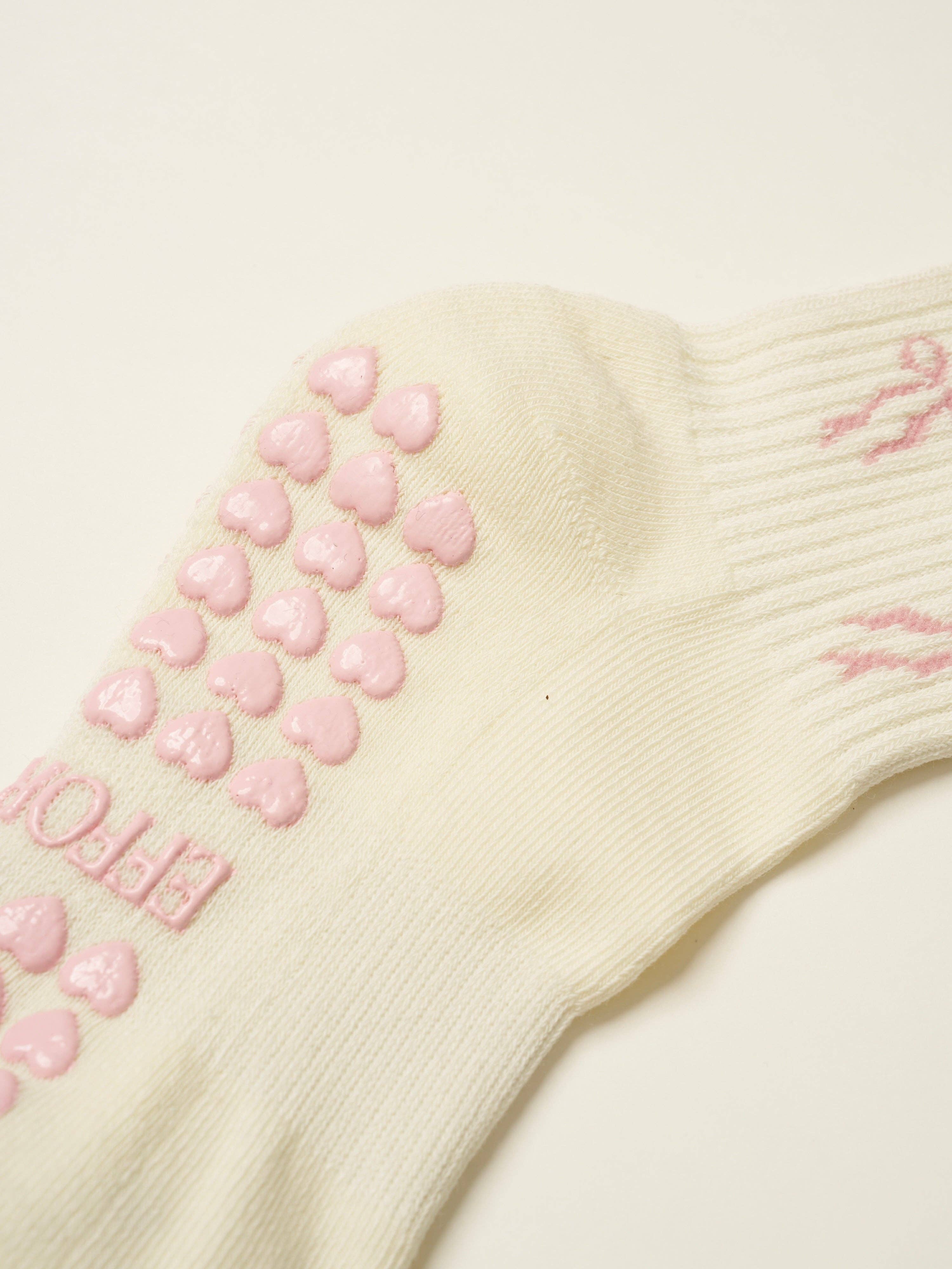 The Blush Pink Bow Pilates Socks