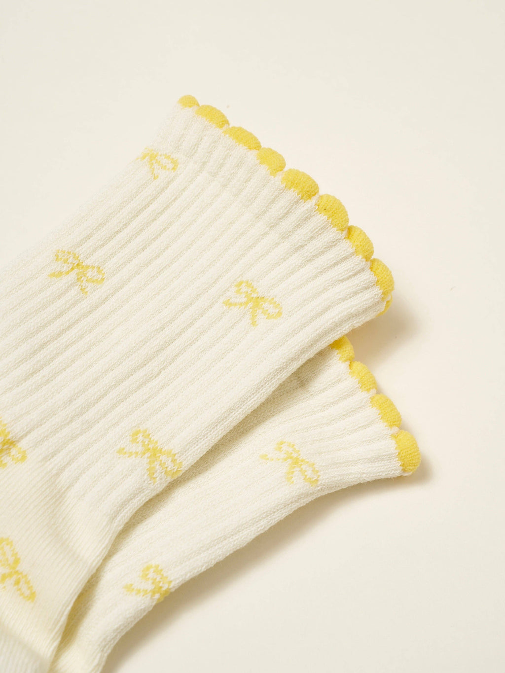 The Butter Yellow Bow Pilates Socks