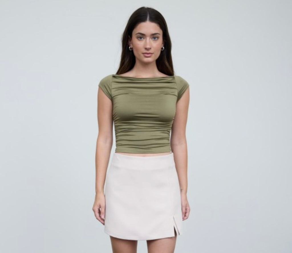 Olive Drape Top