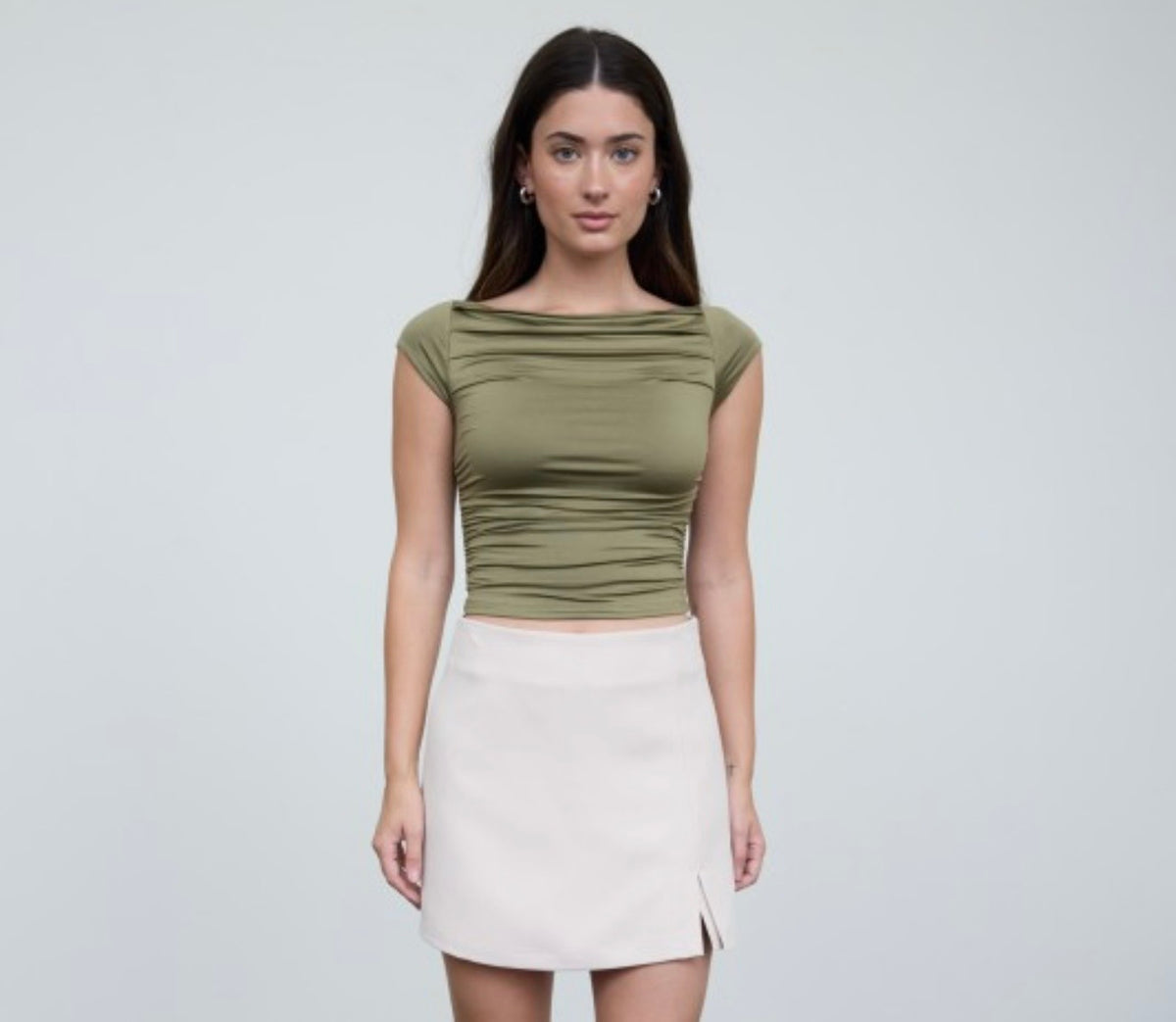 Olive Drape Top