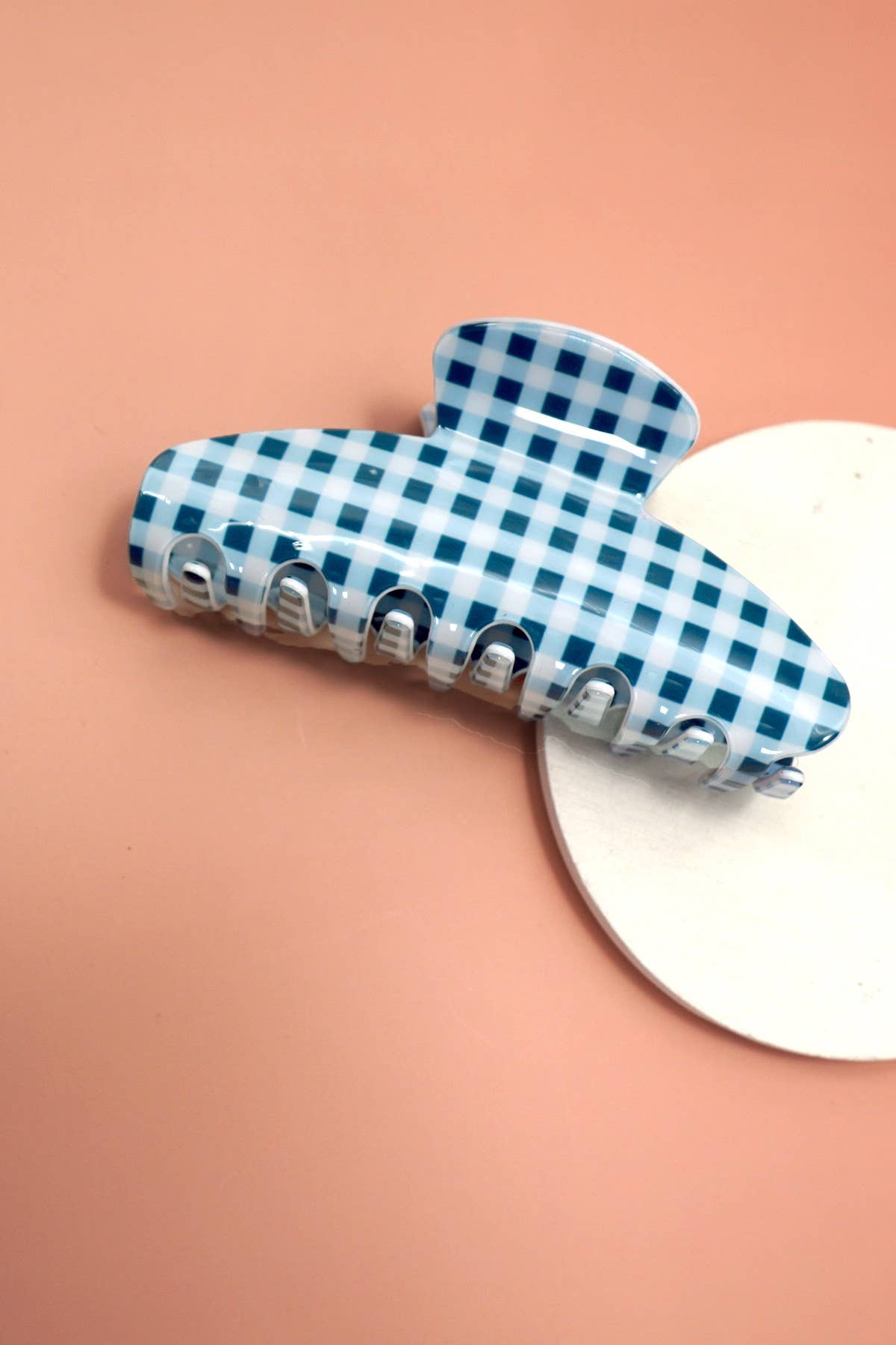 Plaid Blue Claw Clip