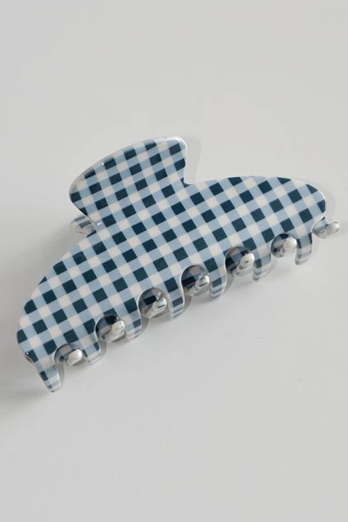 Plaid Blue Claw Clip