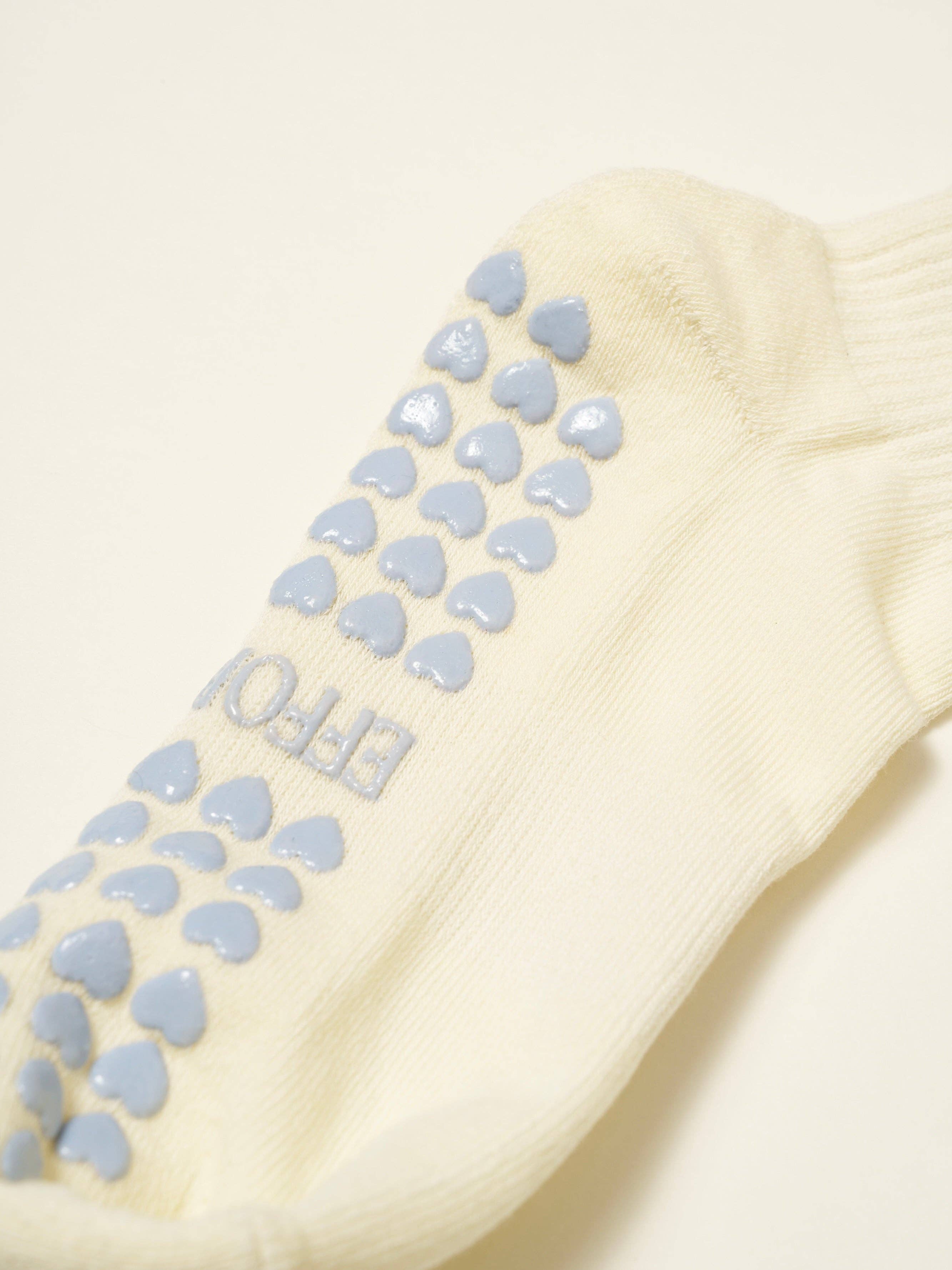 The Dusty Blue Bow Pilates Socks