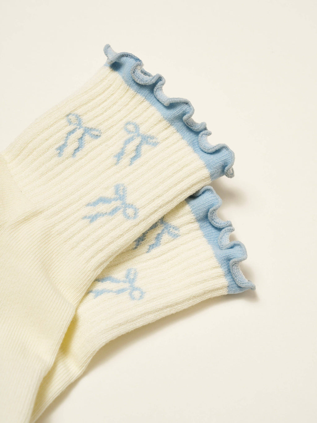 The Dusty Blue Bow Pilates Socks