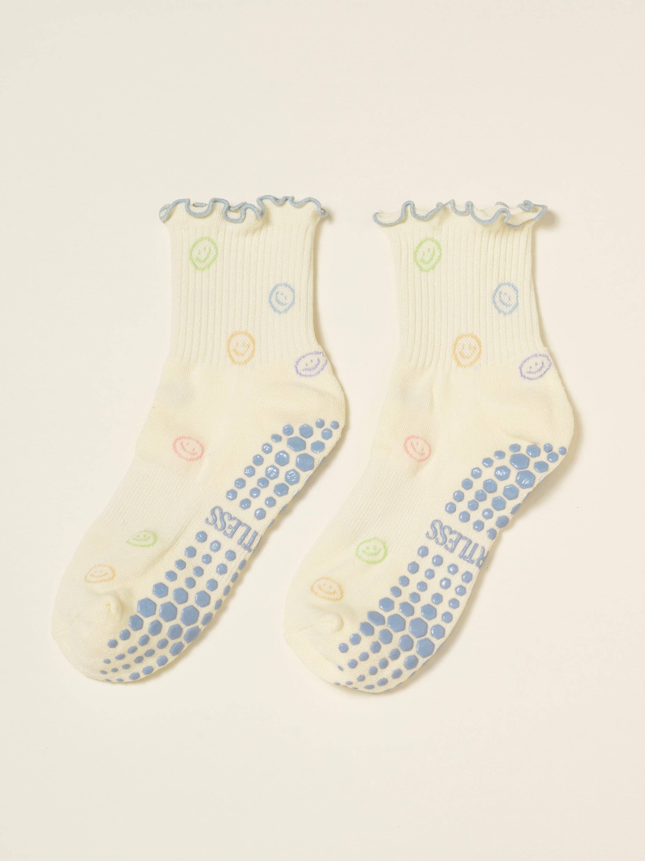 The Pastel Smiley Pilates Socks